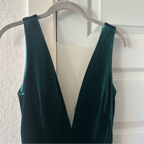 New Anthropologie Jenny Yoo Logan Deep V Velvet Column Gown - Picture 6 of 9